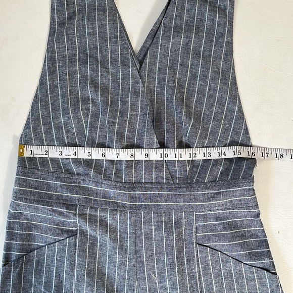FREE PEOPLE CURRENT AIR  STRIPED OPEN BACK JUMPSUIT BLUE SIZE L NWT - Picture 8 of 12